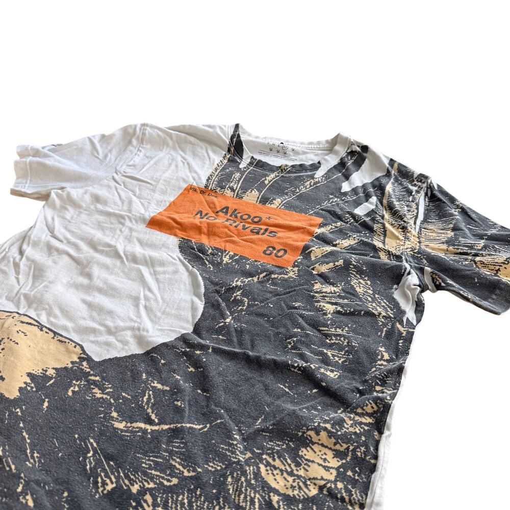 AKOO No Rivals Eagle All Over Graphic T-Shirt White Black Orange XL